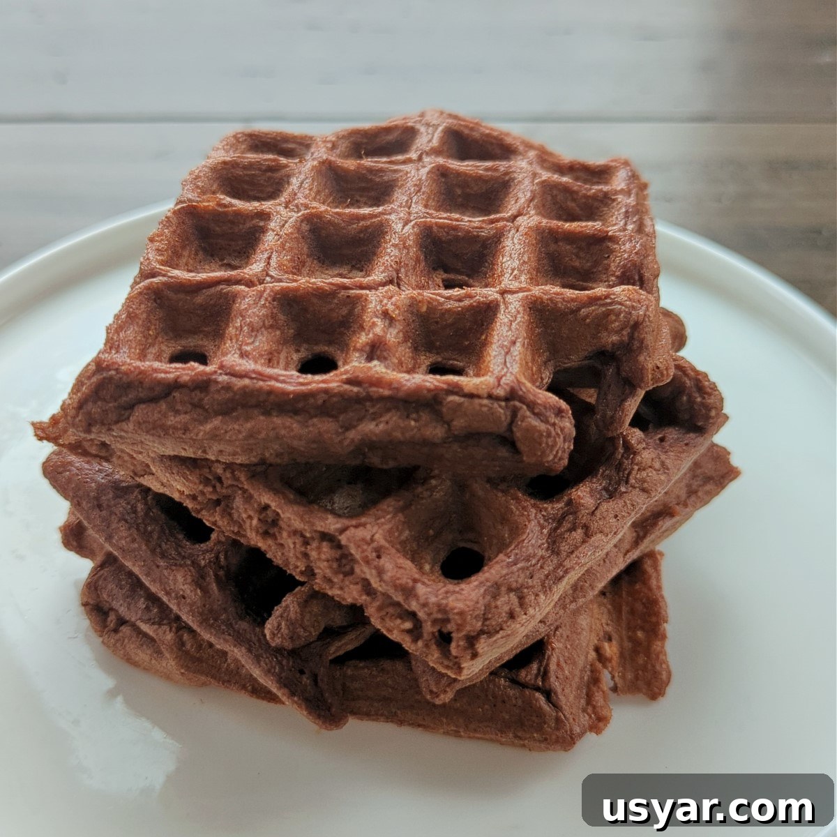 Chocolate Protein Waffles Without Protein Powder 4 chocolate protein waffles with cottage cheese