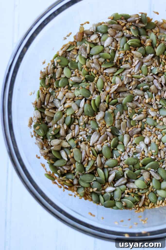 Danish Sourdough Rye Bread Rugbrød Recipe 6 A bowl full of seeds