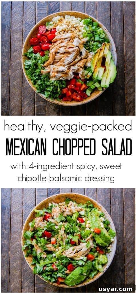 Mexican Chopped Salad with Chipotle Balsamic Dressing 3 Fresh Mexican Chopped Salad with chipotle balsamic dressing