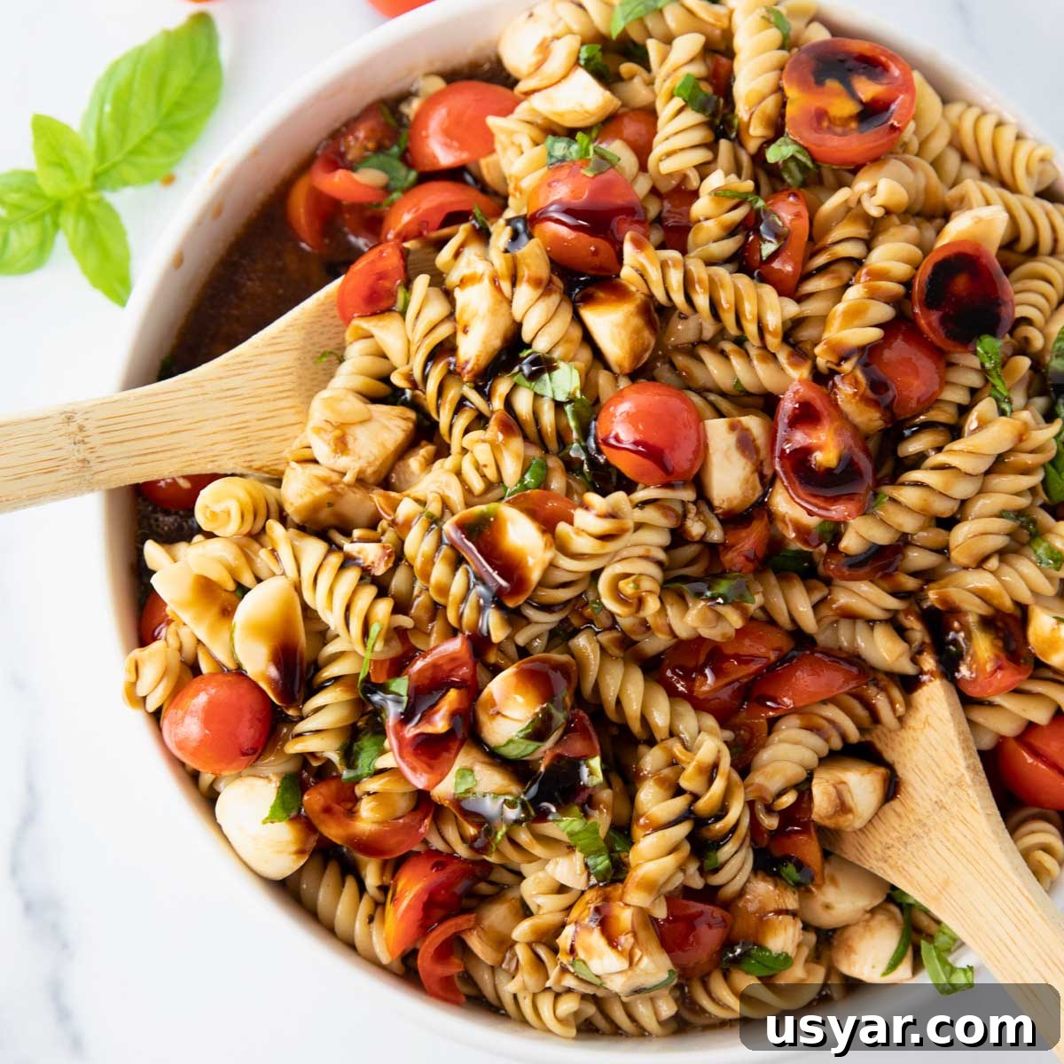 Caprese Pasta Salad with Fresh Mozzarella and Basil 2 caprese pasta salad