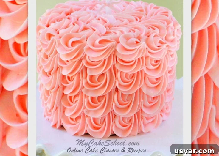 Cascading rosettes of buttercream