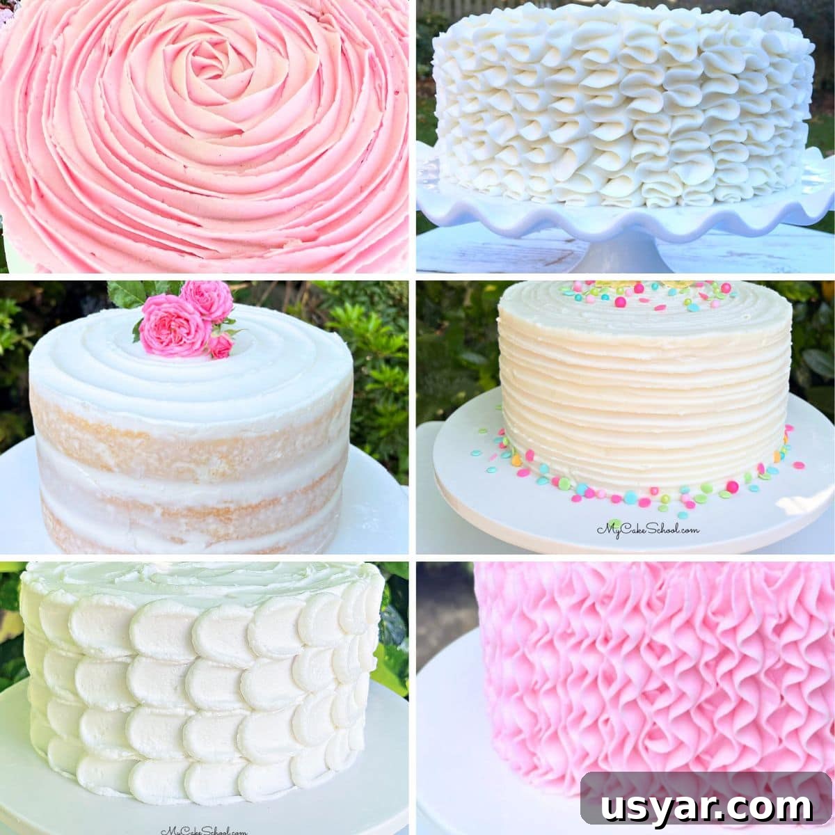 How to frost a cake collage