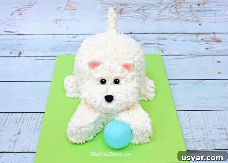 Fluffy puppy buttercream cake