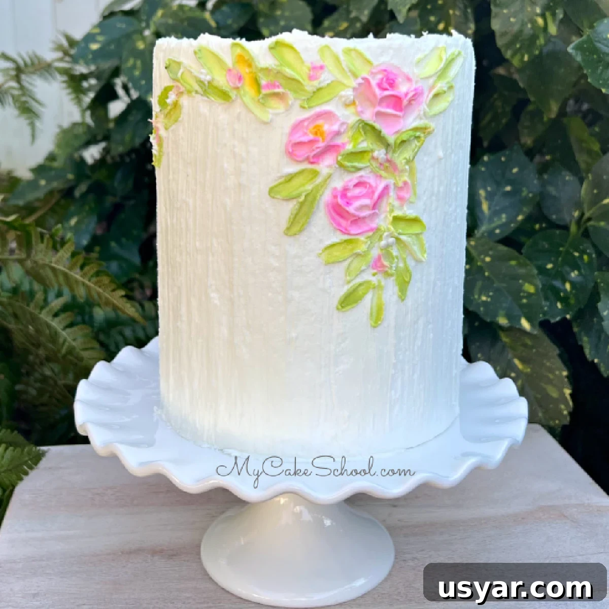 Palette knife roses in buttercream