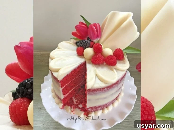 Semi-naked red velvet cake