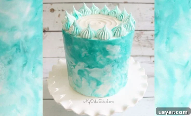 Marbled buttercream cake