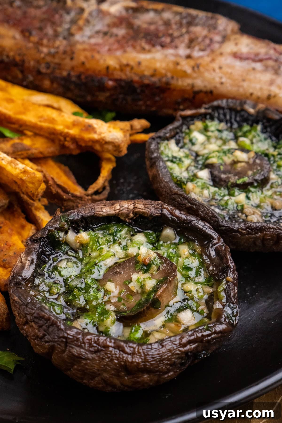 Air Fryer Mushrooms - Garlic Portobello