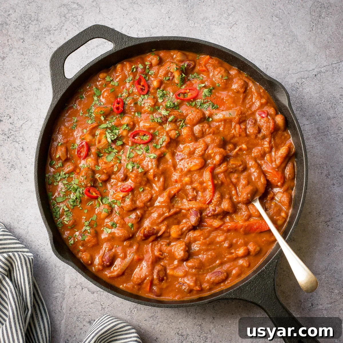Smoky Three Bean Chili Recipe 11 3 Bean Chilli