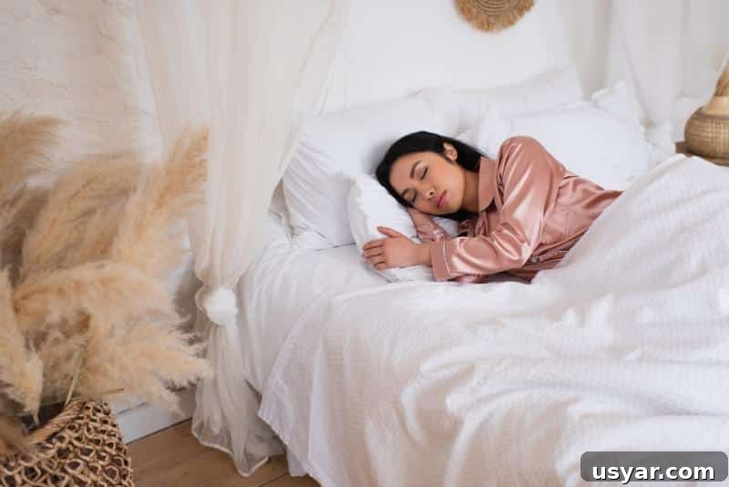 woman sleeping peacefully in bed