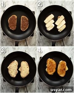how to make a Nutella grilled cheese 4 step by step photos showing how to make a Nutella grilled cheese