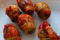 Grilled Bacon-Wrapped Olives Stuffed with Jalapeno