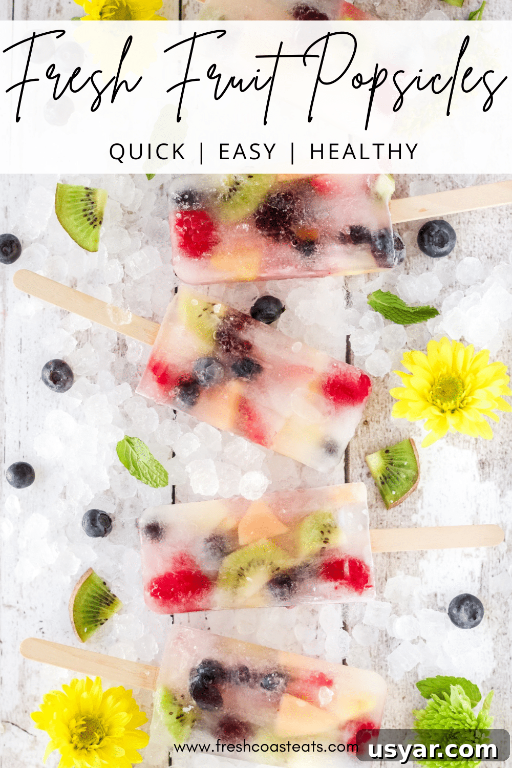 Pinterest Image for fresh fruit popsicles