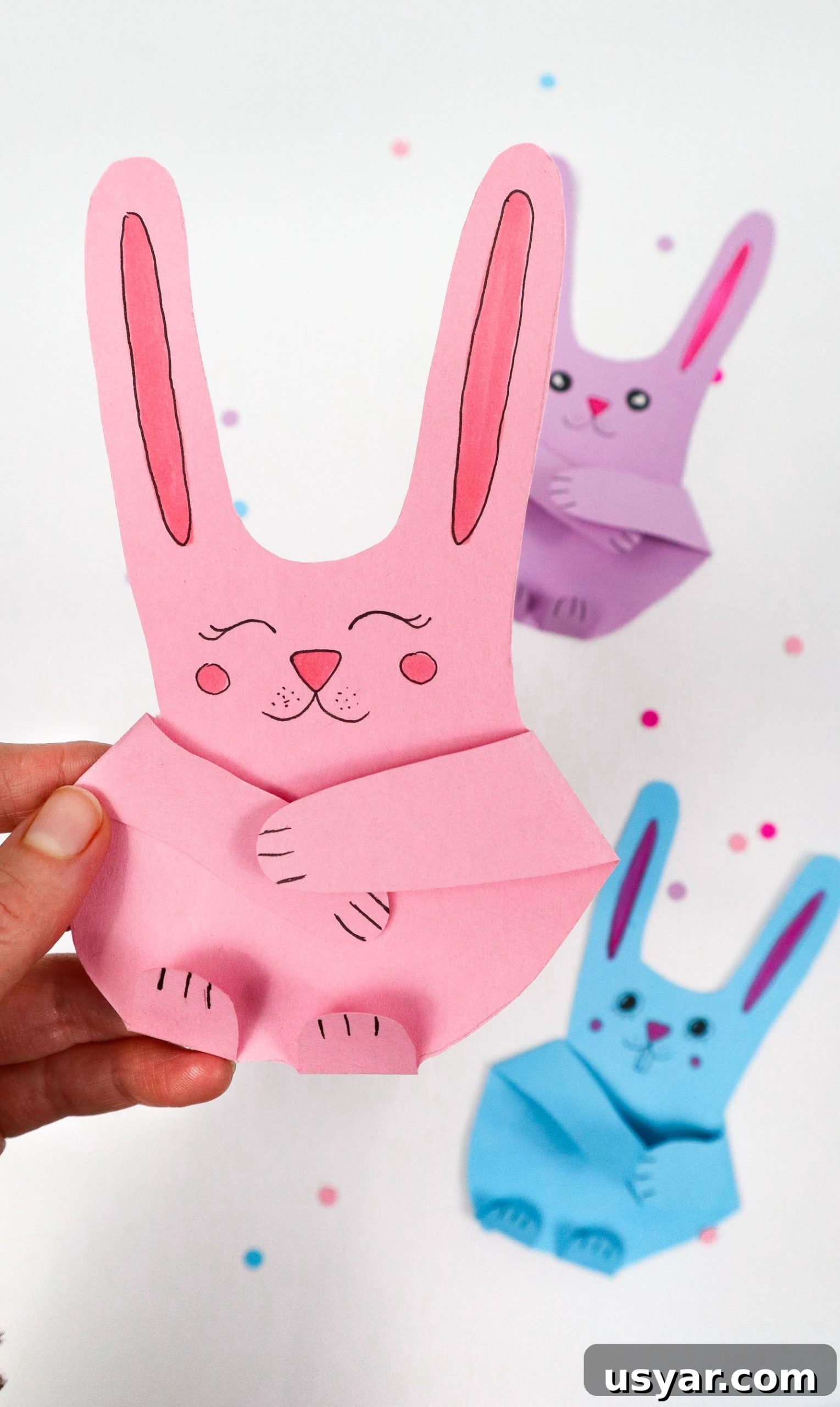 Handprint Bunny Craft for Kids 2 Handprint Bunnies