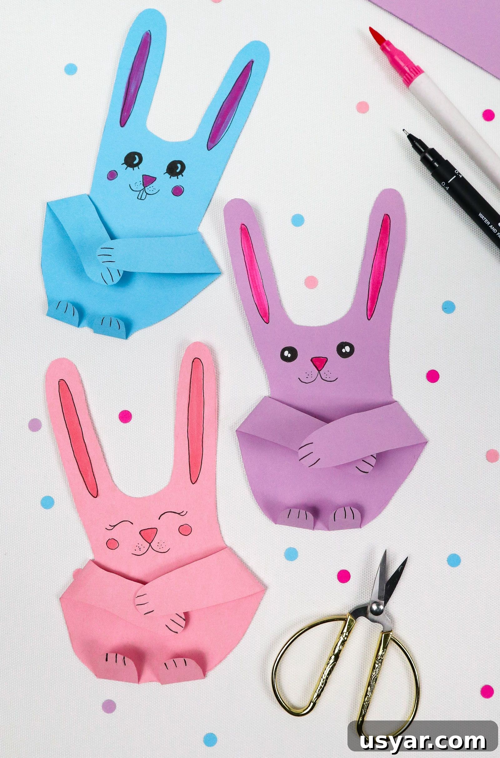 Handprint Bunny Craft for Kids 3 Handprint Bunnies craft for kids