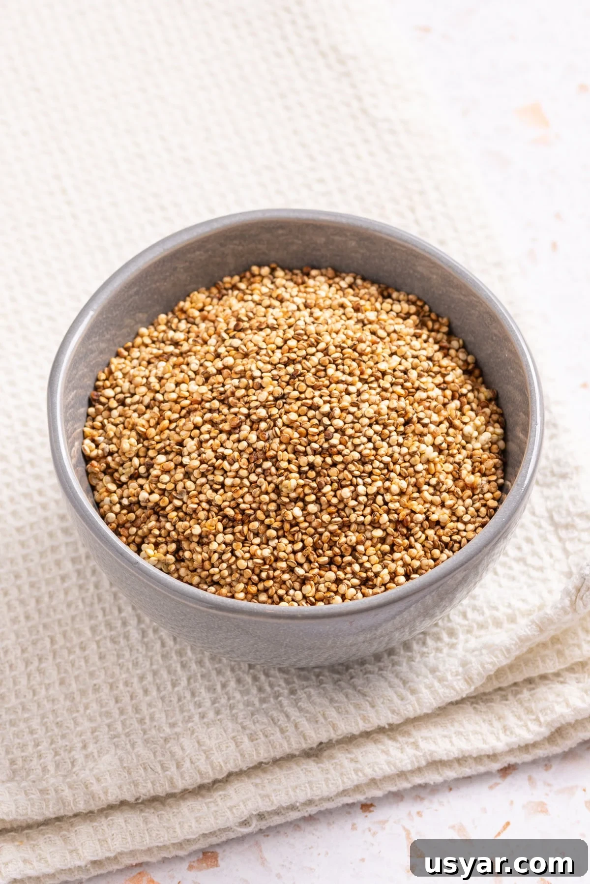 An image of puffed quinoa in a bowl.
