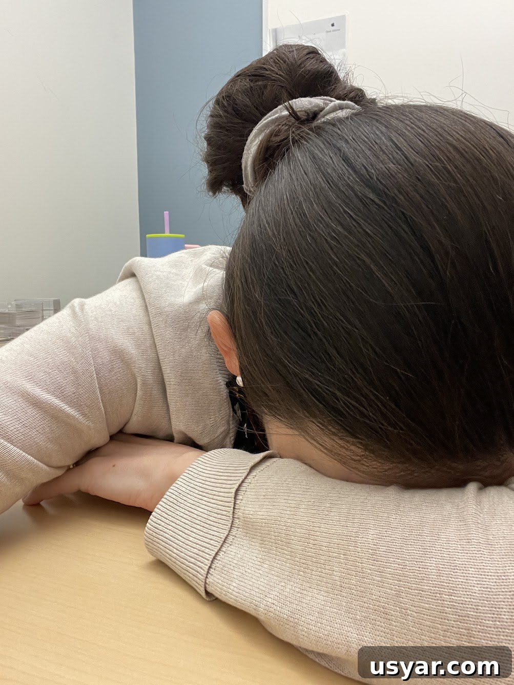 Decision Fatigue in Celiac Disease: Causes and Coping Tips 4 Jen with head down on desk