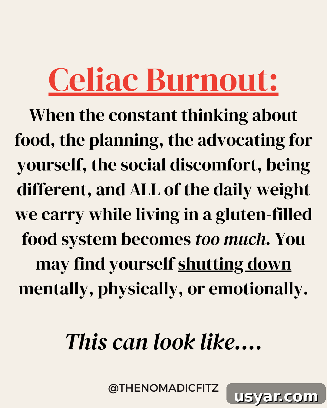 Decision Fatigue in Celiac Disease: Causes and Coping Tips 5 celiac burnout graphic
