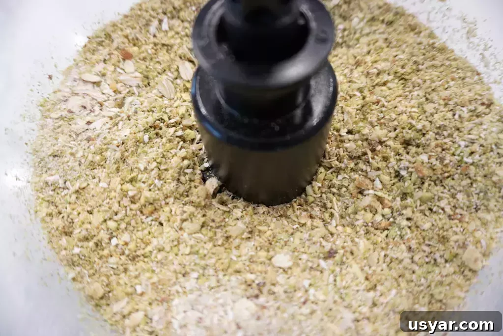 Homemade Pistachio Snack Squares Recipe 3 pistachio snack squares mixed in food processor