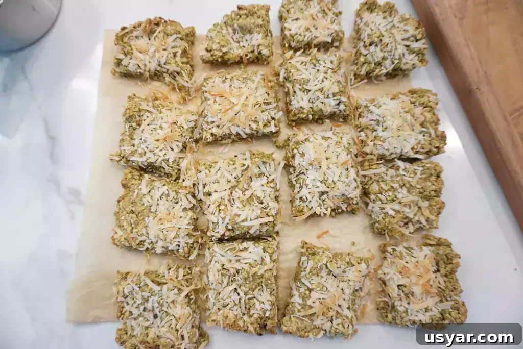 Homemade Pistachio Snack Squares Recipe 7 pistachio snack squares cut