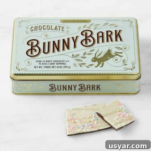 Creative Easter Basket Ideas for Teens: Trendy and Practical 12 William Sonoma tin of bunny bark product image