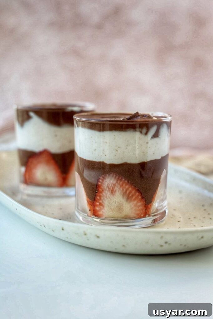 Two-Ingredient Chocolate Mousse Recipe 3 two jars of layered mousse.