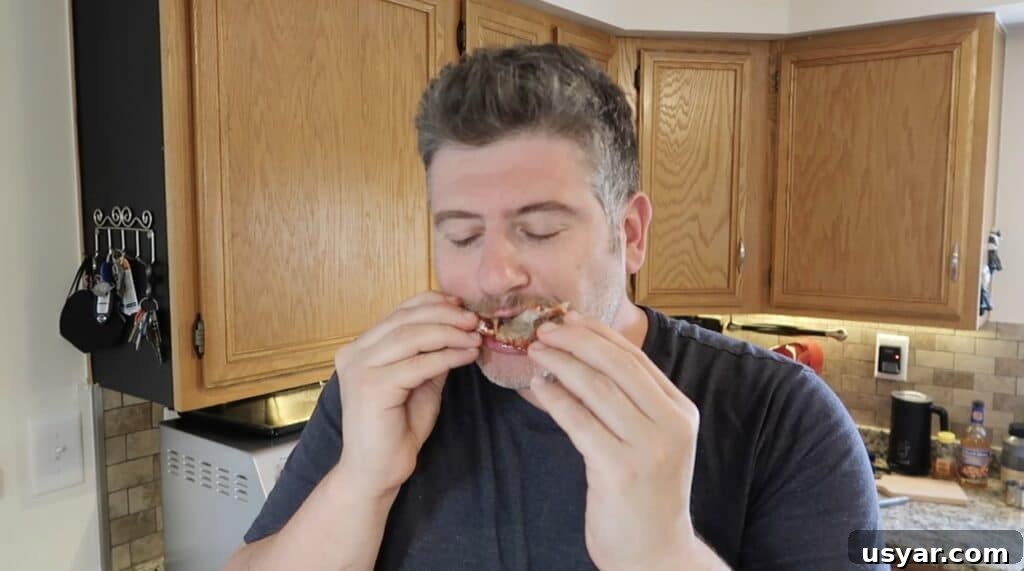 Man eating rib
