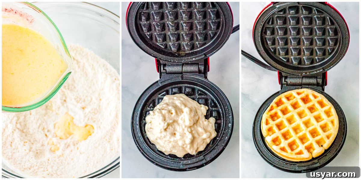 Dash Waffle Maker Recipes for Breakfast, Brunch and Snacks 6 The batter aded to the wafle maker and cooked until golden brown.