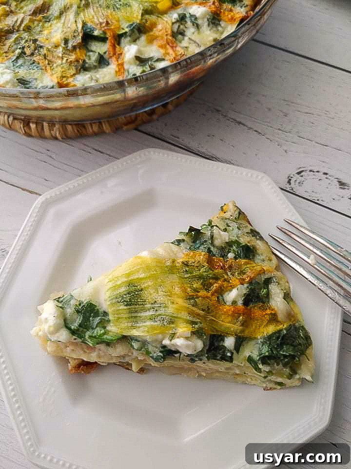 An easy baked zucchini and potato frittata loaded with fresh herbs and cheese