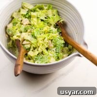 Creamy Caesar Dressing and Chicken Caesar Salad Recipe 7 Chicken Caesar salad in a salad bowl