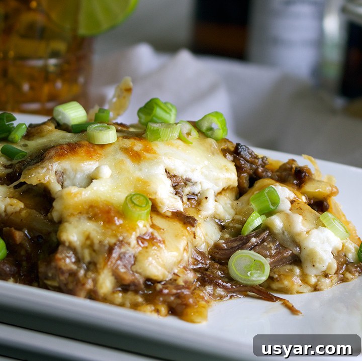 Asian Short Rib Lasagna with Béchamel Sauce