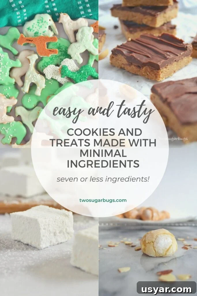 3-Ingredient Treats: Quick No-Fuss Recipes 2 pinterest graphic for easy treats made with minimal ingredients
