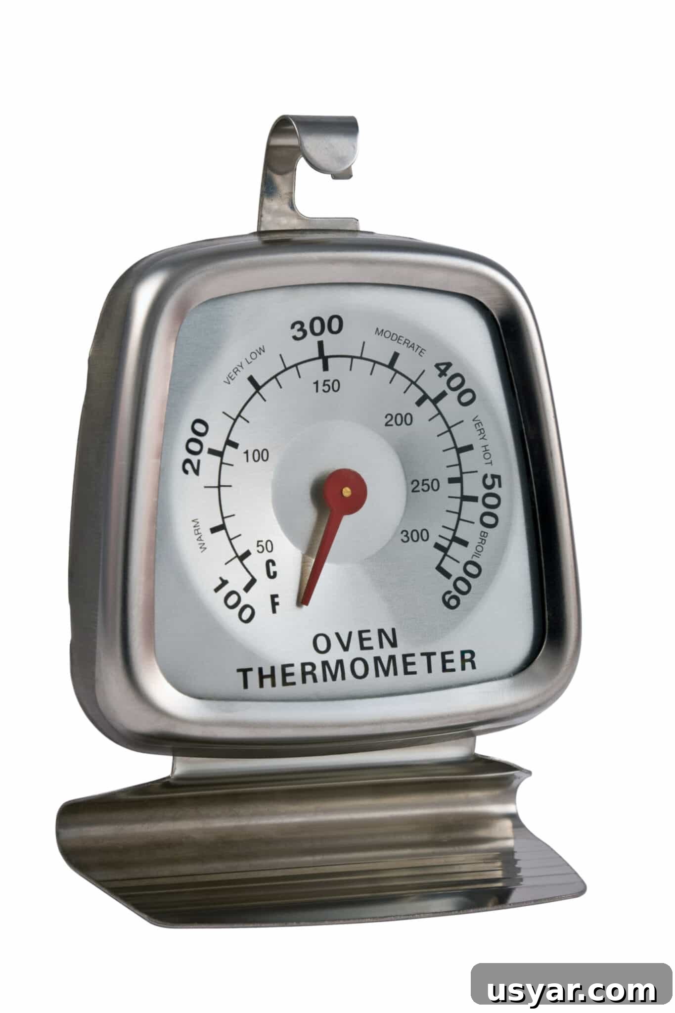 Low-Carb Dessert Baking Tips and Tricks for Perfect Results 7 An oven thermometer on a bright white back background
