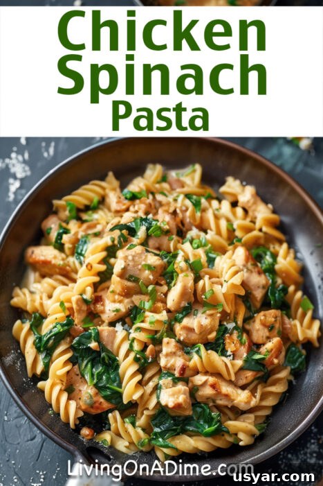 Experience the delightful combination of tender chicken and vibrant spinach in our easy Chicken Spinach Pasta recipe. This dish features succulent chicken breast and fresh spinach, all tossed in a savory garlic parmesan sauce.