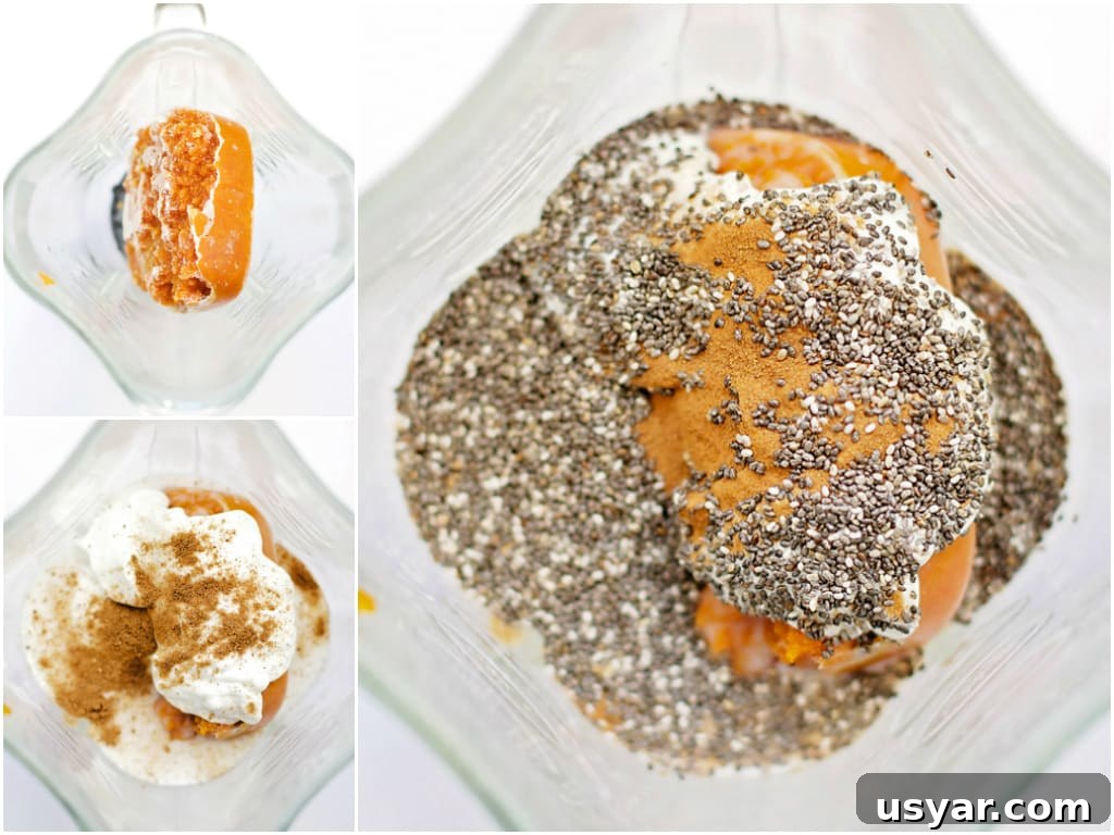 Creamy Pumpkin Chia Seed Smoothie Recipe with Cinnamon 5 Pumpkin chia smoothie topped