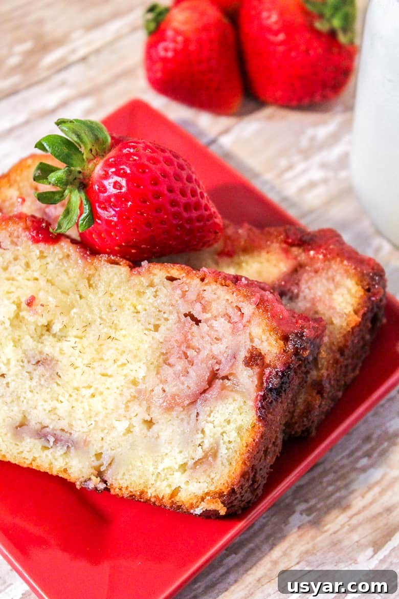 Strawberry Yogurt Pound Cake Recipe 2 Easy homemade strawberry yogurt cake with a sweet strawberry glaze.
