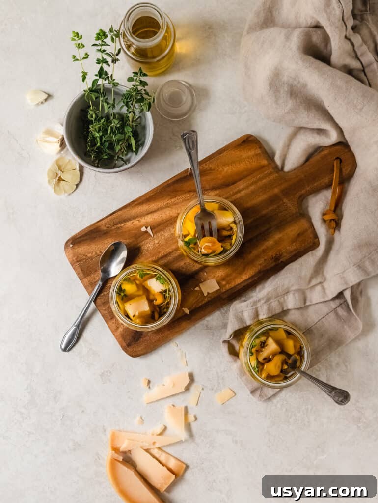 Mini Marinated Gouda Cheese Jars for Appetizers 6 Individual marinated Gouda appetizer jars