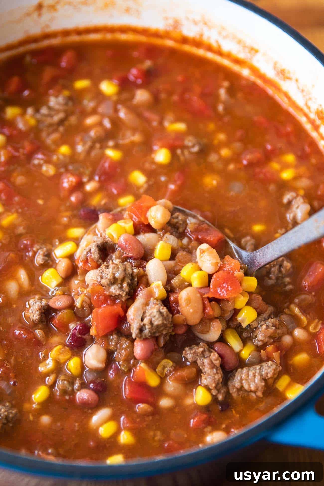 15 Bean Taco Soup Recipe 5 taco soup in a pot