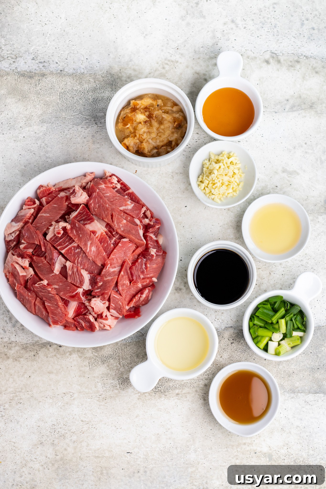 Korean Beef Bulgogi with Zucchini Noodles 5 Beef Bulgogi with Zucchini Noodles ingredients.