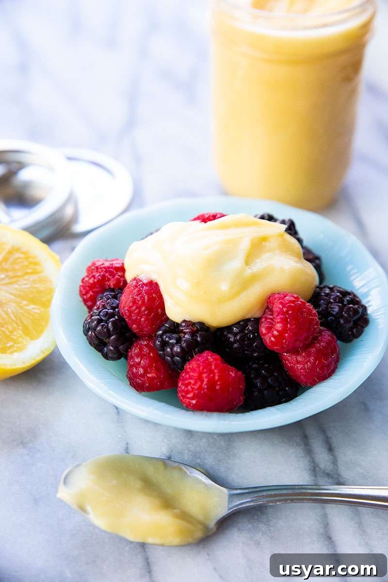 Sugar Free Lemon Curd on Berries