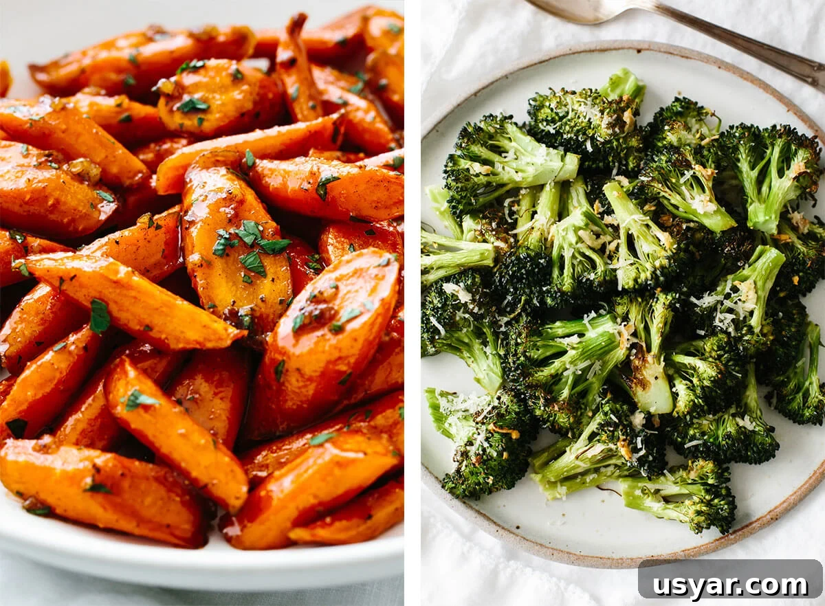 Get inspired by easy, vegetarian recipes! Choose from comforting soups, protein filled dinners, hearty breakfast ideas and everything in between! Vegetarian recipes with roasted broccoli and glazed carrots.