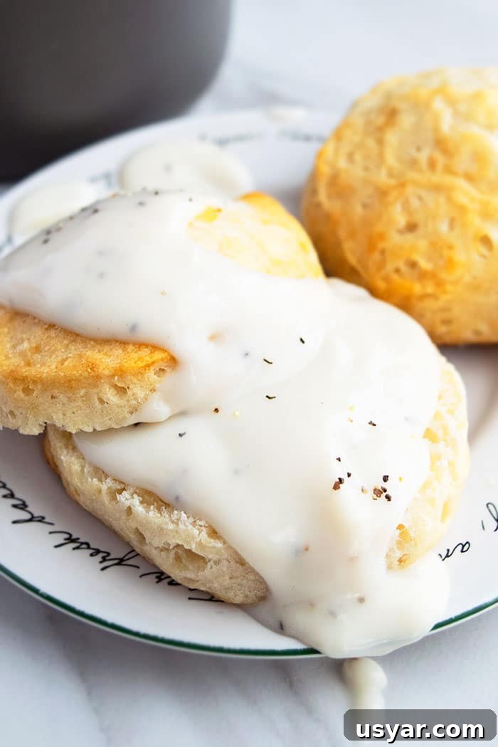 Creamy One-Pot White Gravy Recipe 3 Vegetarian White Country Gravy and Biscuits