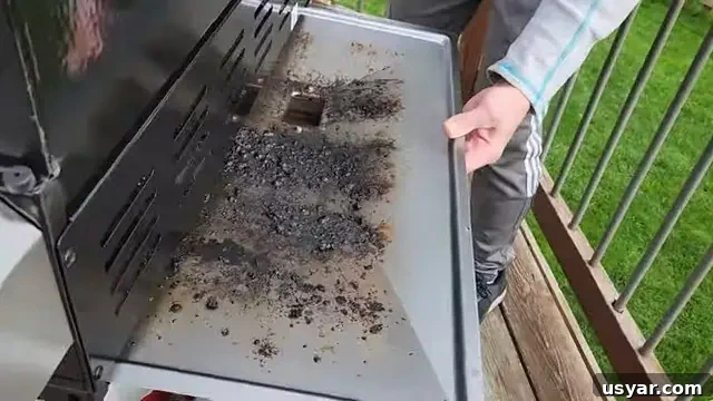 grease tray on rear of grill grease tray on rear of grill