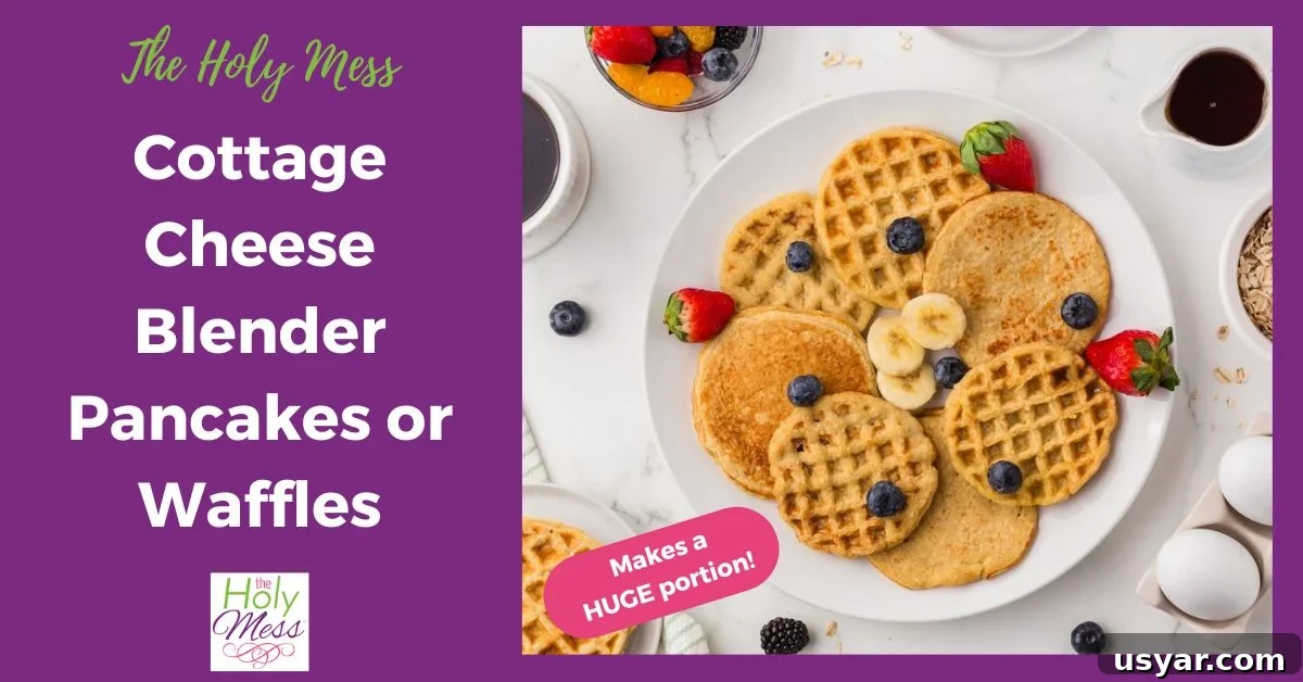 High Protein Cottage Cheese Blender Pancakes 2 Canva cover for Cottage Cheese Blender Pancakes