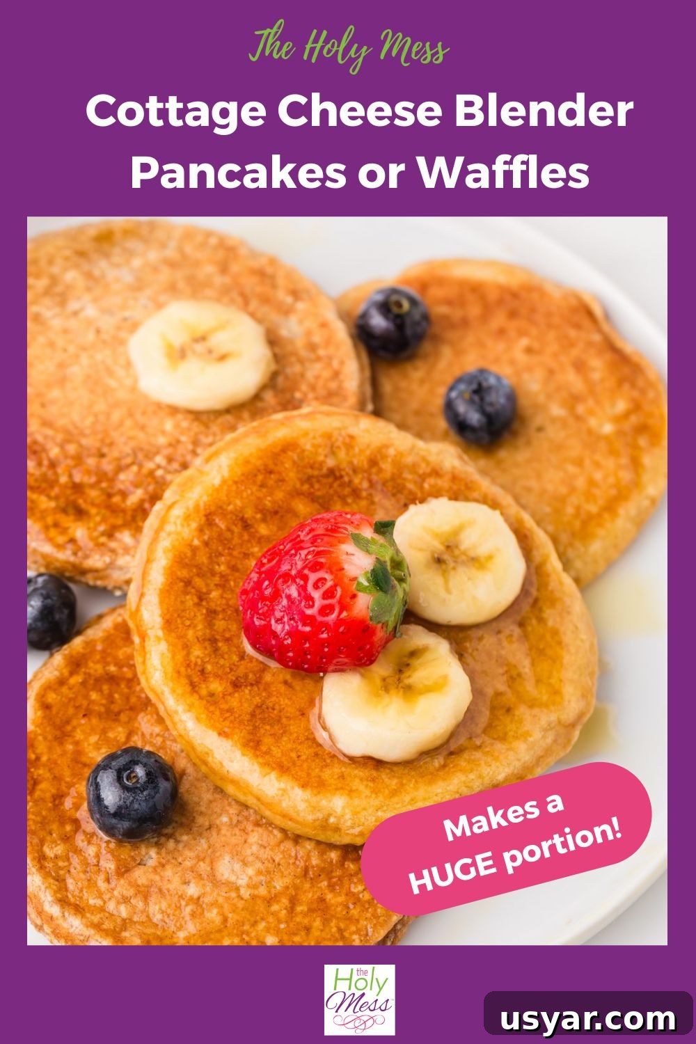 High Protein Cottage Cheese Blender Pancakes 12 Pinterest Canva image for Cottage Cheese Blender Pancakes