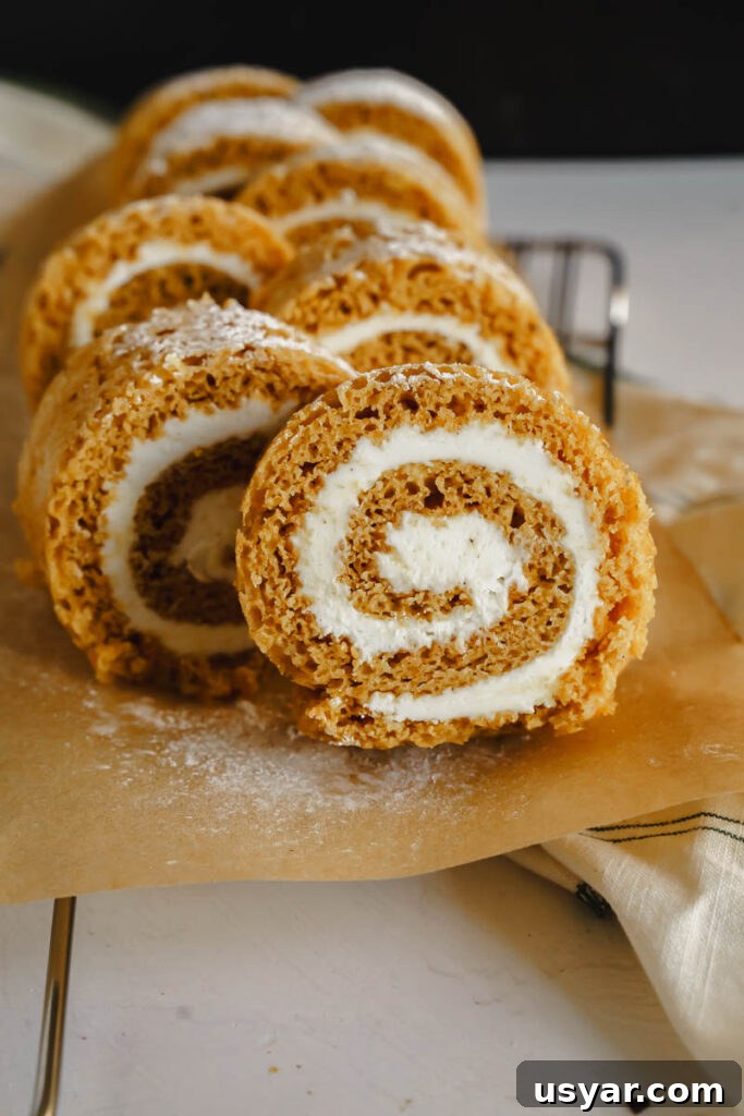 Classic Pumpkin Roll Recipe with Cream Cheese Filling 13 img 6056 12