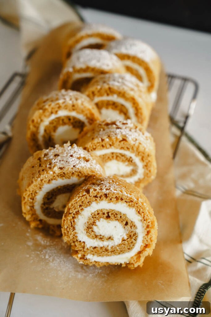 Classic Pumpkin Roll Recipe with Cream Cheese Filling 4 img 6056 3