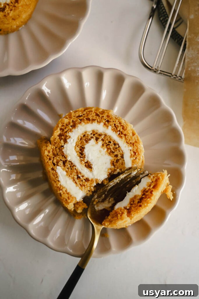 Classic Pumpkin Roll Recipe with Cream Cheese Filling 9 img 6056 8