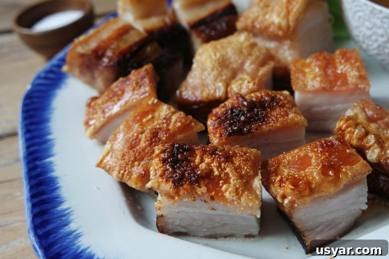Crispy Pork Belly: How to Get Perfect Crackling 4 crunchy pieces of chinese crispy pork belly