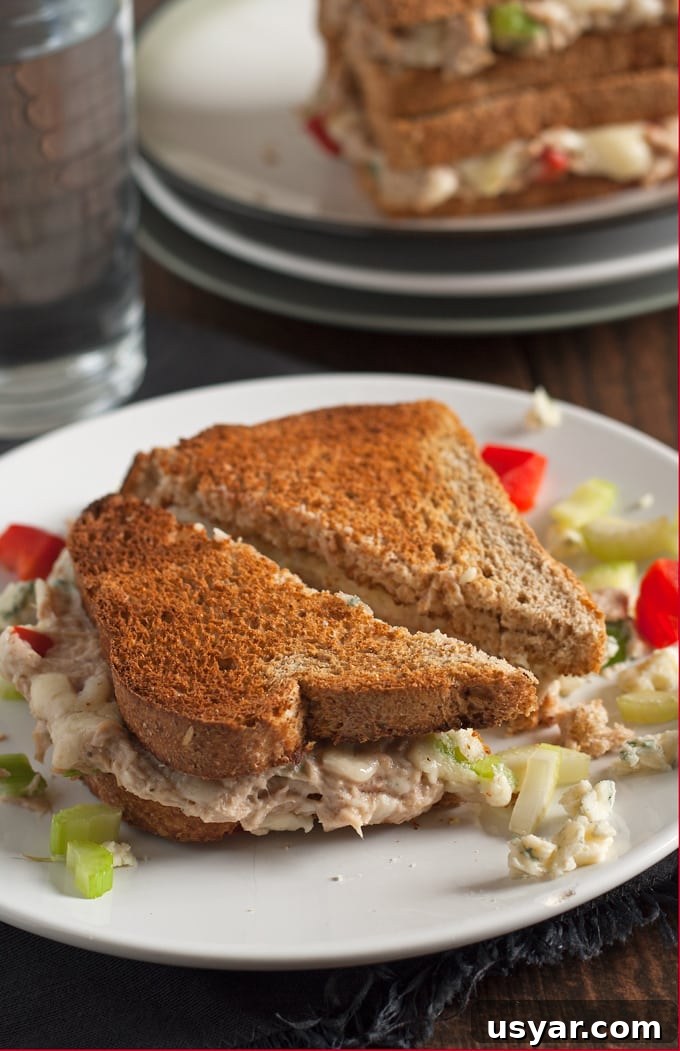 Blue Cheese Tuna Melt Sandwich Recipe 2 Blue cheese tuna melt sandwich with melted cheese