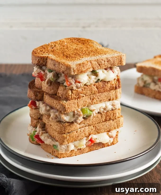 Blue Cheese Tuna Melt Sandwich Recipe 6 Blue cheese tuna melt with melted American cheese